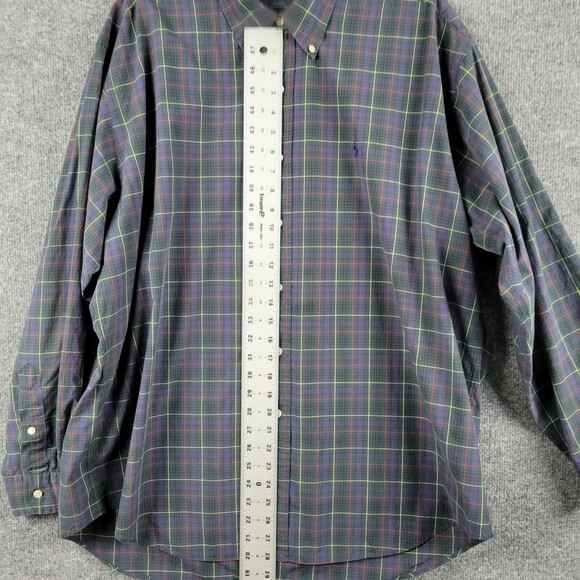 RALPH LAUREN Green Plaid Blake Cotton Long Sleeve Button Down Shirt SIZE XL - Picture 5 of 12